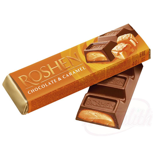 Barre de chocolat au lait "Batonchik" fourrée de crème caramel (43%) - OURS MARKET
