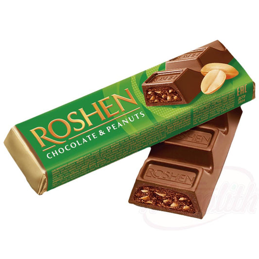 Barre de chocolat au lait "Batonchik" fourrée de crème de cacahuètes (50%) - OURS MARKET