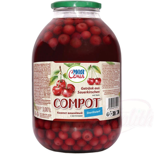 "MOJA SEMJA" Boisson aux fruits de griottes, avec des griottes avec noyaux. Stérilisé. - OURS MARKET