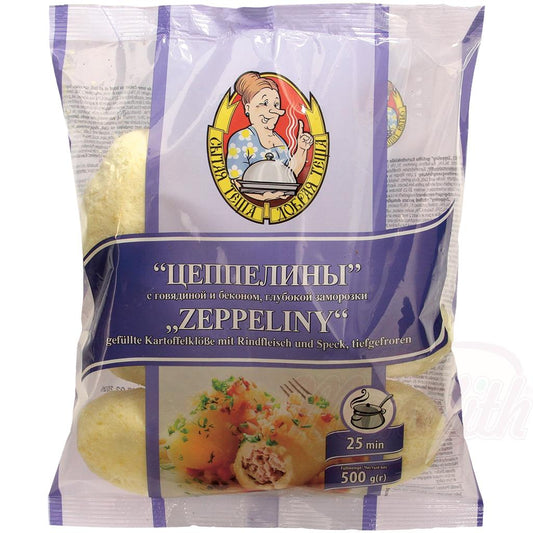 "Zeppeliny" boulettes de pommes de terre farcies au bœuf et au lard, surgelées - OURS MARKET