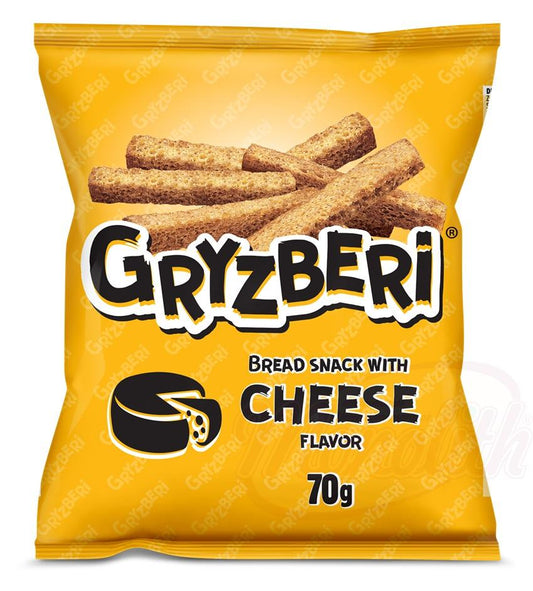 "GRYZBERI" Snack à base de pain, au goût de fromage